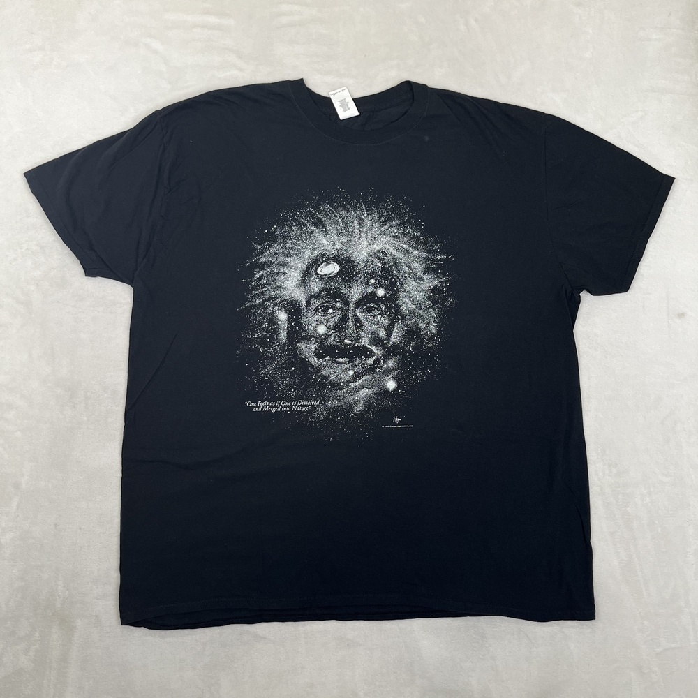 Einstein Galaxy Space T-Shirt Mens 3XL Black Science Glow In Dark 1993 Retro